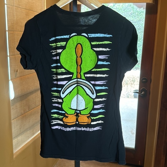 Nintendo Super Mario World Yoshi Front Back 2008 RARE Black Tee Size XL - Picture 5 of 5